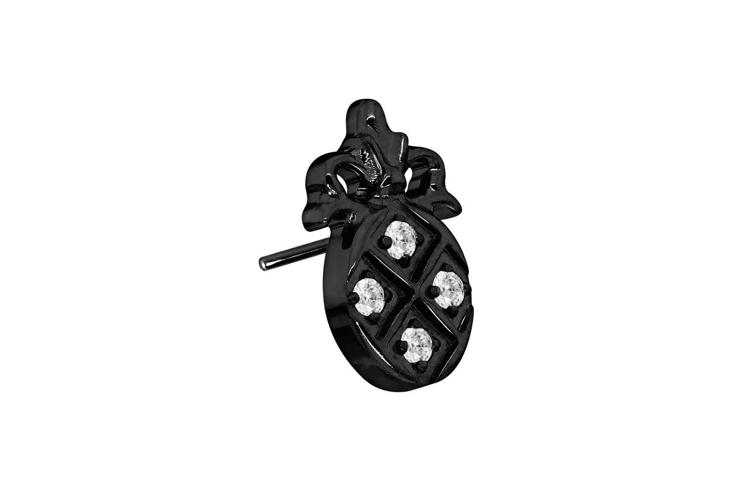 Titan Aufsatz mit Push Pin KRISTALLANANAS von Piercingline